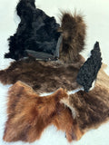 Salvaged Upcycled Mixed Species Fur Scraps - Fox, Muscrat, Beaver, Mink - Fur Coat Upcycle