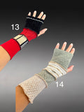 Fabric knit upcycled arm warmers, wrist cuffs, fabric fingerless gloves, upcycled sweater sleeves, Katwise arm warmers, fingerless mittens