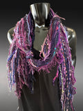 Boho Indie style art scarf,  purple blue jewel tone scarf, bohemian inspired fashion