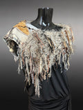 Luxury knit poncholette, bohemian inspired, Indie capulet, fantasy fashion, postapoc shawl