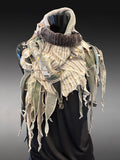 Freeform couture fabric scarf, street style accessories
