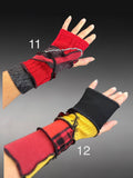 Fabric knit upcycled arm warmers, wrist cuffs, fabric fingerless gloves, upcycled sweater sleeves, Katwise arm warmers, fingerless mittens