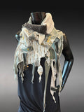 Freeform couture fabric scarf, street style accessories