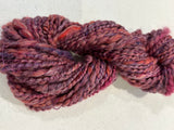 Hand spun pink purple Leicester silk merino yarn, knitting yarn