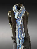 Eco-friendly Eclectic scarf - Jean blue and gray scarf