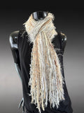 Bohemian style fashion Scarf in neutrals cream white, cowgirl fashion