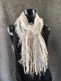 Bohemian style fashion Scarf in neutrals cream white, cowgirl fashion