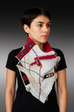Eco-friendly Couture Neck Cowl in Red Black Plaid Boho Neckwarmer
