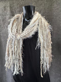 Bohemian style fashion Scarf in neutrals cream white, cowgirl fashion