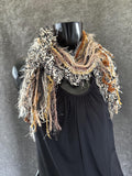Boho style Scarf with cheetah print, Funky petite animal print scarf