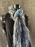Bohemian style fashion scarf in blue jean tones