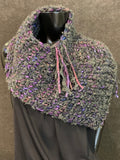 Knit luxury boho chic cowl, purple olive merino cowl