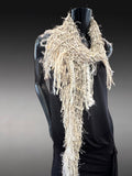 Lightweight ivory boho style scarf, elegant wrap Scarf