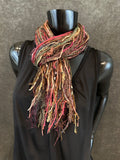 Boho style scarf in Wild Rose shades, funky scarves