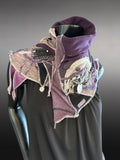 Street style couture purple neck cowl, eco-friendly fashion