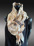 Avant Garde couture fabric scarf, free form scarf, bohemian fashion