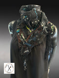 Rebel Wrap - redefined deconstructed edgy couture fabric neck cowl scarf, street style, post apoc wrap scarf