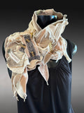 Avant Garde couture fabric scarf, free form scarf, bohemian fashion