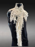 Lightweight ivory boho style scarf, elegant wrap Scarf