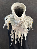 Bohemian style couture ivory neck cowl, eco-friendly fashion