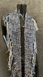Lightweight knit blue gray scarf, indie style