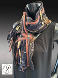 Boho couture eco-friendly fabric scarf, designer scarf