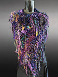 Women poncho, Eclectic Fringed Knit Boho Chic Poncho, Fringe Bohemian clothing, gifts