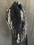 Knit Black Fringed poncho, game of thrones