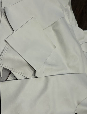 Premium grade A white leather Scraps - purse making supplies