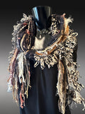 Boho style eclectic fashion Scarf, Funky long animal print scarf