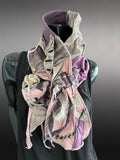 Boho couture fabric scarf, free form scarf, bohemian fashion