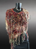 Knit boho poncho, knit pull-over, autumn color poncho, indie clothing