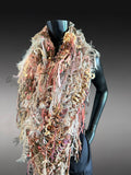 Knit Boho Chic Poncho in blush cream peach, boho style clothing