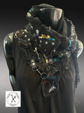 Rebel Wrap - redefined deconstructed edgy couture fabric neck cowl scarf, street style, post apoc wrap scarf