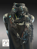 Rebel Wrap - redefined deconstructed edgy couture fabric neck cowl scarf, street style, post apoc wrap scarf