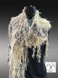 Women ivory boho shawl, Knit Fringed Scarf, bohemian, fur scarves