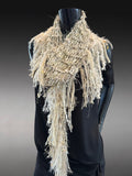 Lightweight ivory boho style scarf, elegant wrap Scarf