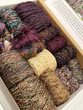 Knitting art yarn bundle, 1.5 lbs, fiber pack, weaving yarns, bulk vibrant color yarn gift box