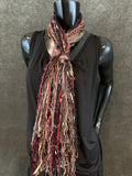 Boho style scarf in autumn dark shades, funky scarves