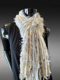 Bohemian style fashion Scarf in neutrals cream white, cowgirl fashion