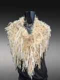 Knit Boho Chic Poncho in winter white and cream, boho style clothing