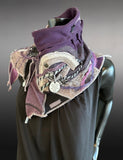 Street style couture purple neck cowl, eco-friendly fashion