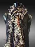 Boho style eclectic fashion Scarf, Funky long animal print scarf