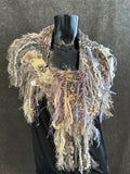 Luxury knit artisan fringe cowl with snaps, Indie capulet, bohemian inspired fashion,