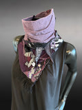 Street style couture purple black neck cowl, eco-friendly fashion