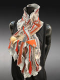 Boho couture eco-friendly fabric scarf, pull-through scarf, pop culture scarf