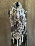 Poncho, Gray taupe jean blue bohemian inspired knit Poncho,Bohemianstevie nicks style