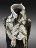 Avant Garde couture fabric scarf, free form scarf, bohemian fashion