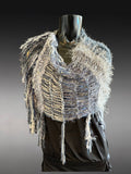 Poncho, Gray taupe jean blue bohemian inspired knit Poncho,Bohemianstevie nicks style