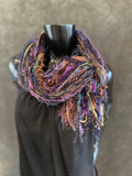 Boho Indie style art scarf,  jewel tone scarf